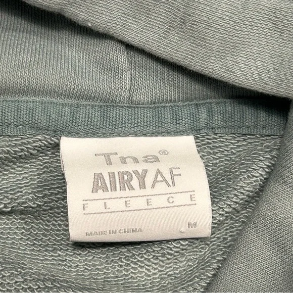 Aritzia TNA Blue Airy AF Fleece Cropped Hoodie Women’s Size Medium - Picture 6 of 10